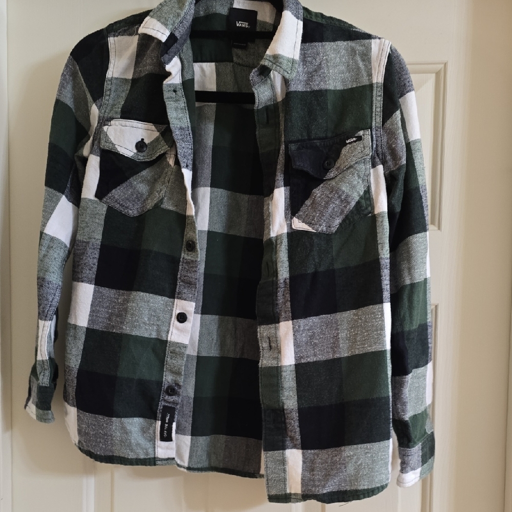 Vans Black and Green Checkered Shirt